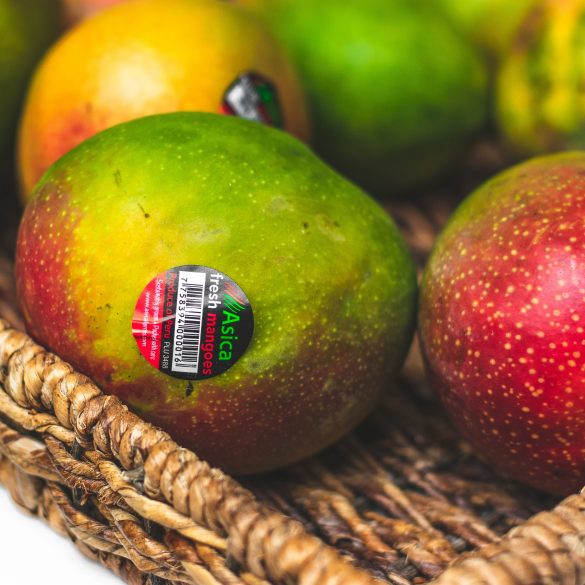 Closeup Mangoes in a basket